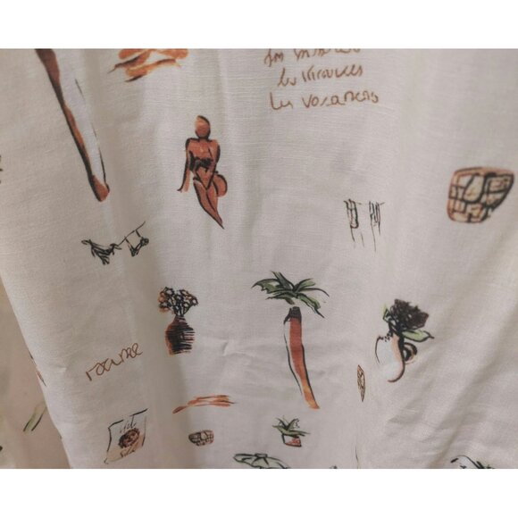 NWT Commense Beach-Themed Linen Blend Maxi Dress~Pockets~Tie-Back Design~Medium - Picture 6 of 8